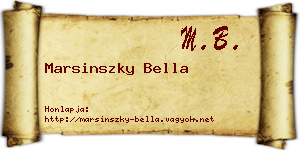 Marsinszky Bella névjegykártya